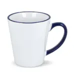 Mok subli Melbourne gekleurde rand & handvat 300ml, wit / donkerblauw