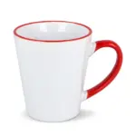 Mok subli Melbourne gekleurde rand & handvat 300ml, wit / rood