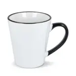 Mok subli Melbourne gekleurde rand & handvat 300ml, wit/zwart