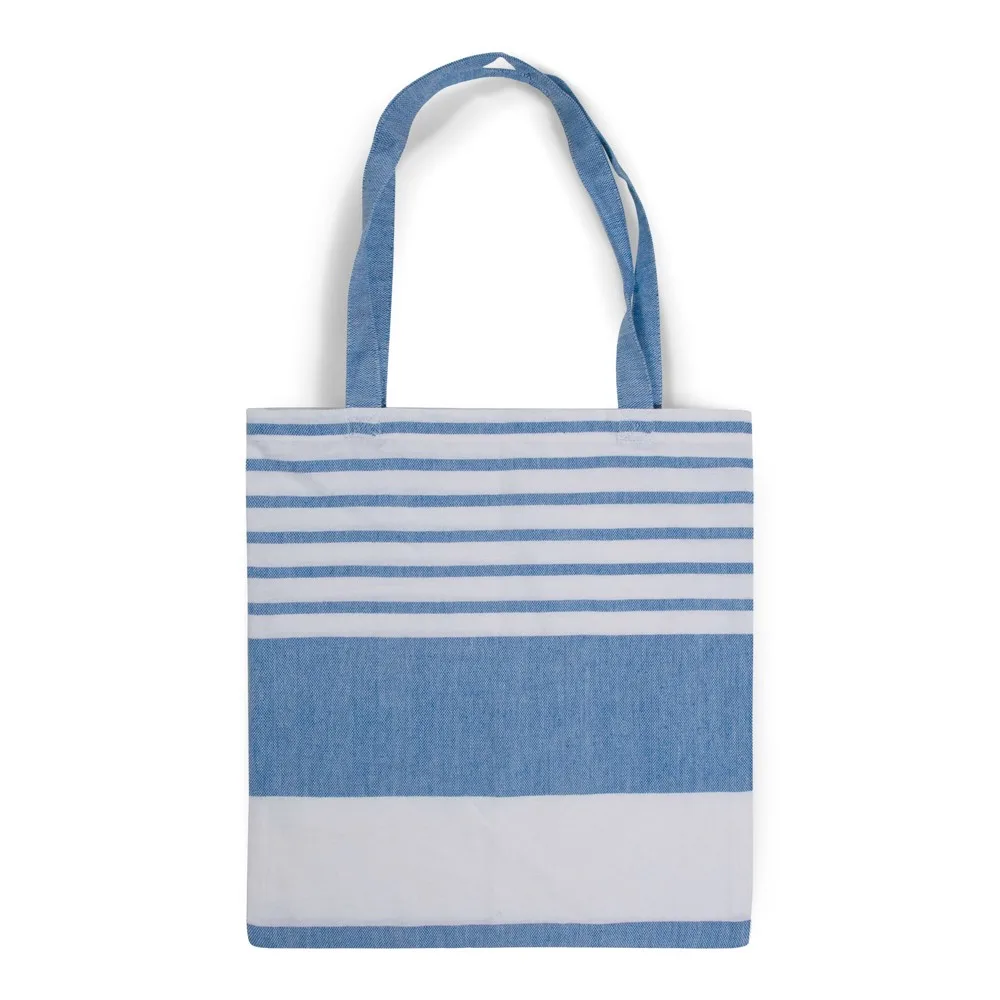 Sagaform Ella Hamam Katoenen Tas 41x38 cm blauw - Katoenendraagtassen Sagaform Ella Hamam Katoenen Tas 41x38 cm, blauw