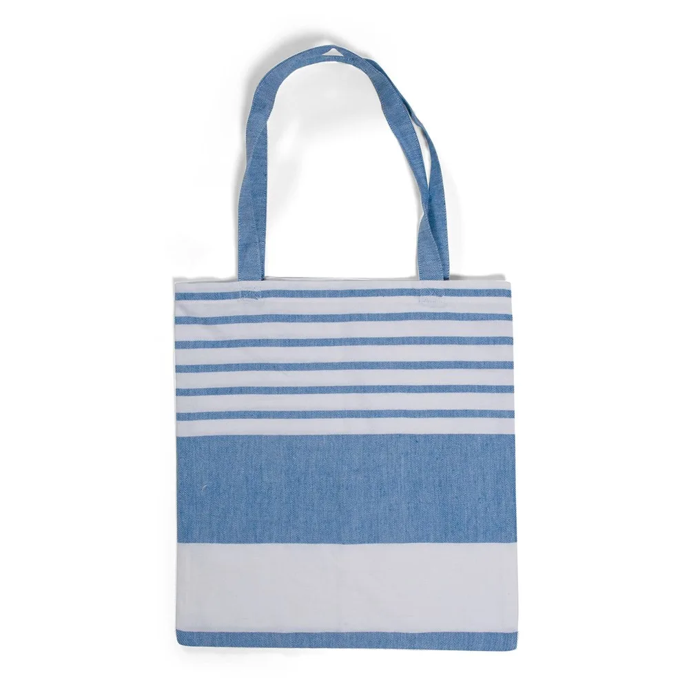 Sagaform Ella Hamam Katoenen Tas 41x38 cm blauw - Katoenendraagtassen Sagaform Ella Hamam Katoenen Tas 41x38 cm, blauw