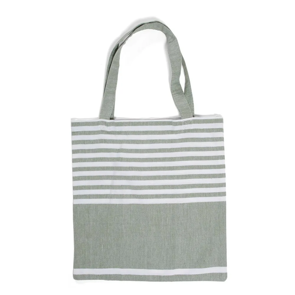 Sagaform Ella Hamam Katoenen Tas 41x38 cm groen - Katoenendraagtassen Sagaform Ella Hamam Katoenen Tas 41x38 cm, groen