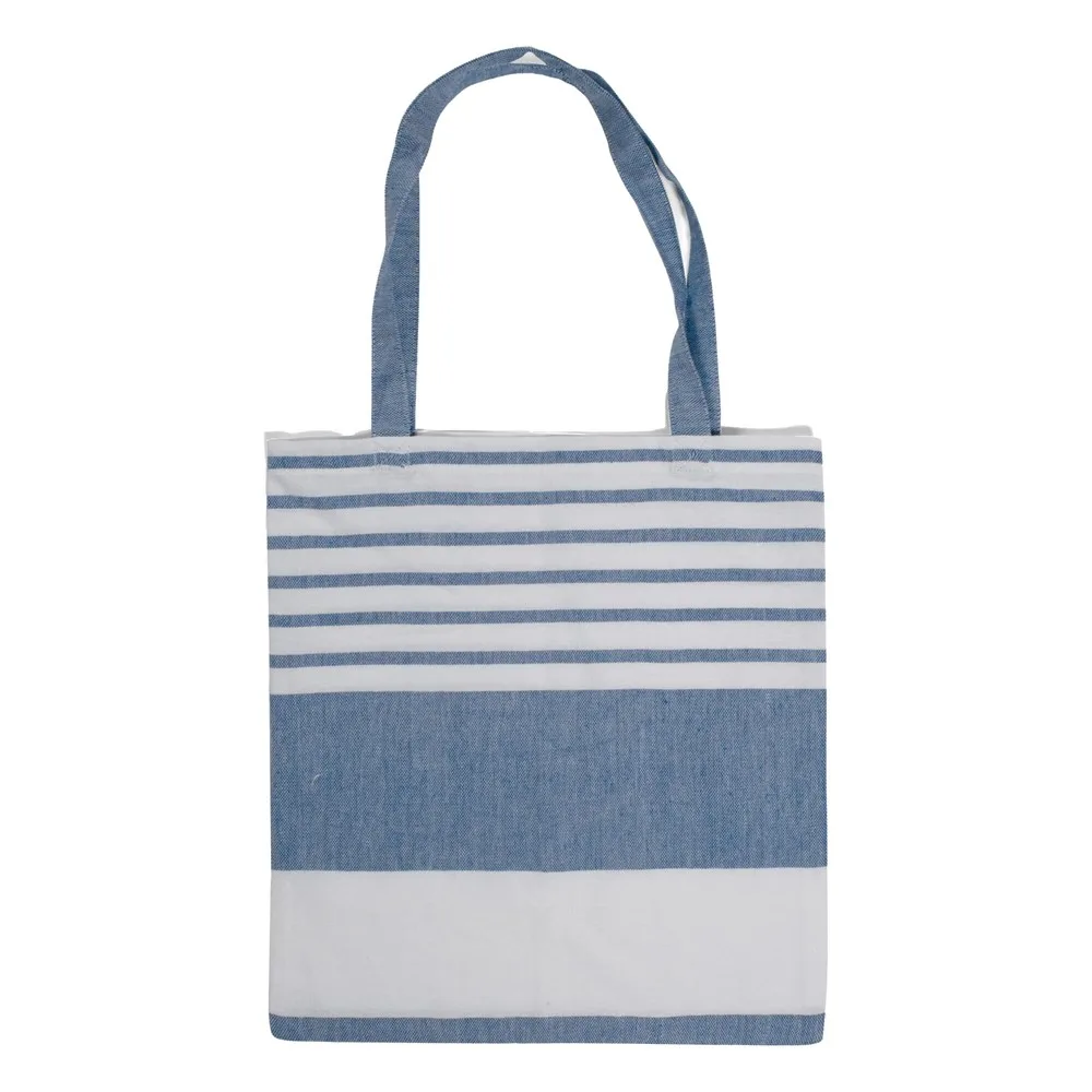 Sagaform Ella Hamam tas 41x38 cm blauw - Katoenendraagtassen Sagaform Ella Hamam tas 41x38 cm, blauw