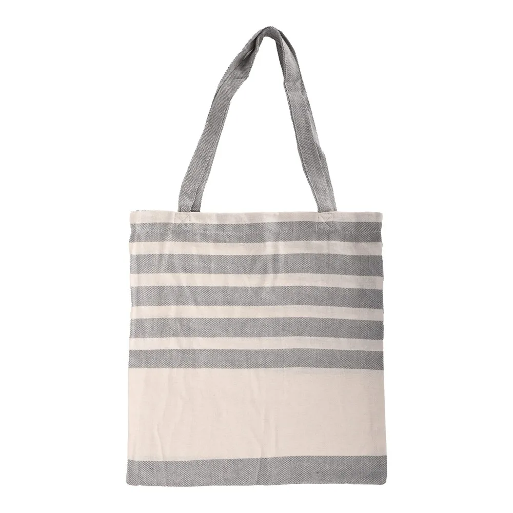 Sagaform Ella Hamam tas 41x38 cm grijs - Katoenendraagtassen Sagaform Ella Hamam tas 41x38 cm, grijs