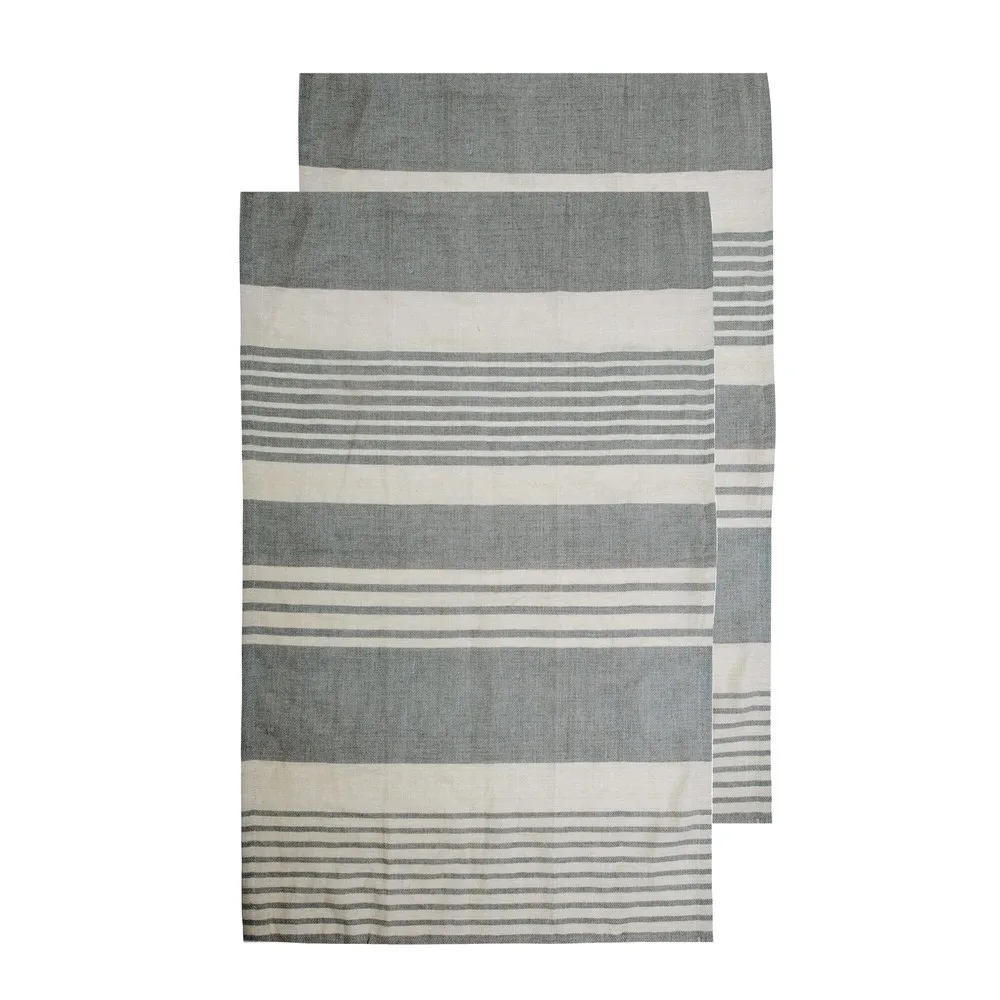 Sagaform Ella hamamdoek 2-pack 50x70cm grijs - Hidalgo Sagaform Ella hamamdoek 2-pack 50x70cm,, grijs