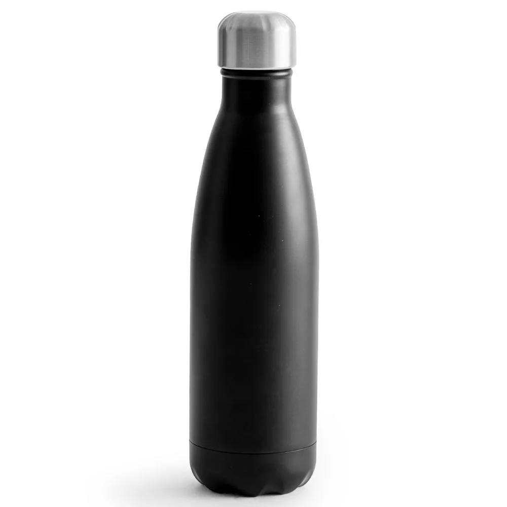 Sagaform Nils stalen fles 500ml zwart - Hidalgo-werbeartikel Sagaform Nils stalen fles 500ml, zwart