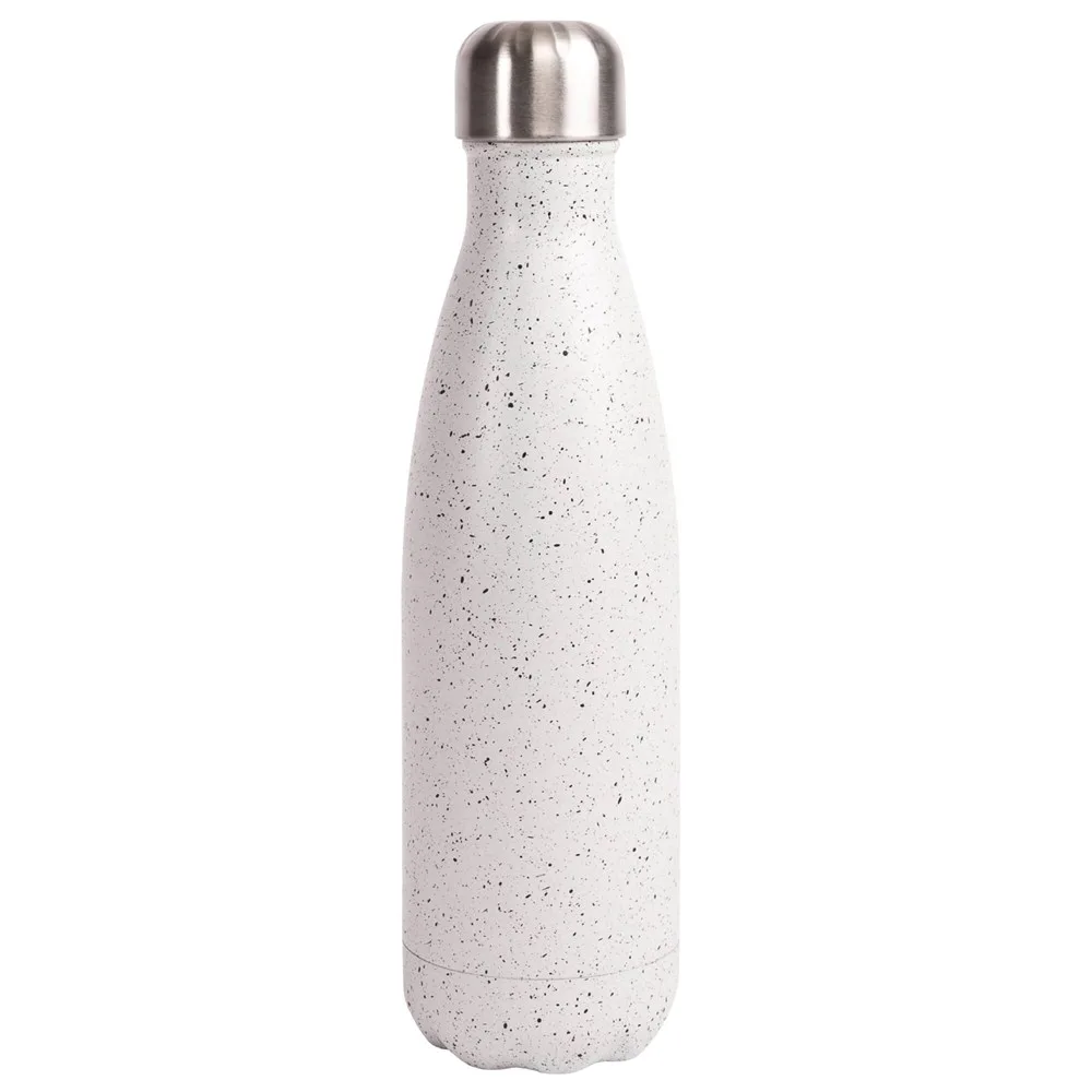 Sagaform Nils stalen fles Splash 500ml witzwart - Hidalgo-werbeartikel Sagaform Nils stalen fles Splash 500ml, wit/zwart
