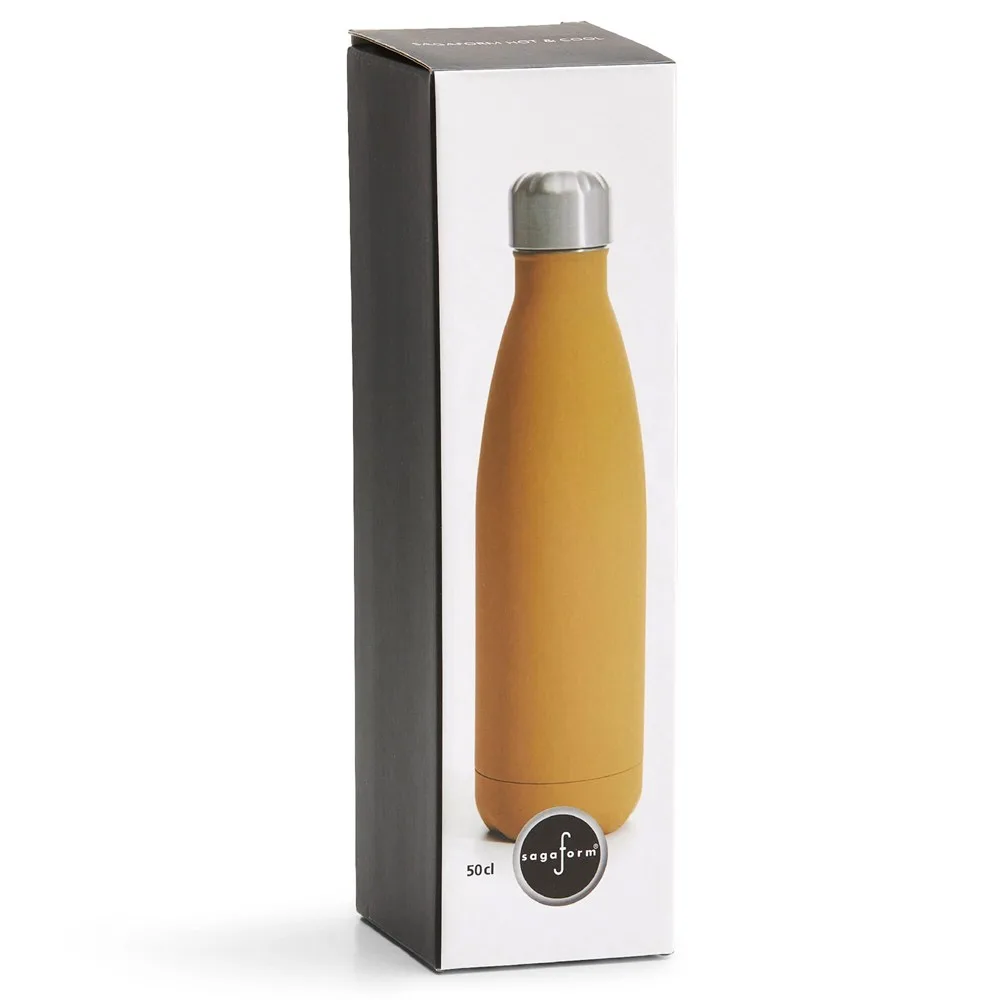 Sagaform Nils stalen fles Rubber 500ml productfoto 3 - Hidalgo-werbeartikel Sagaform Nils stalen fles Rubber 500ml — productfoto 3