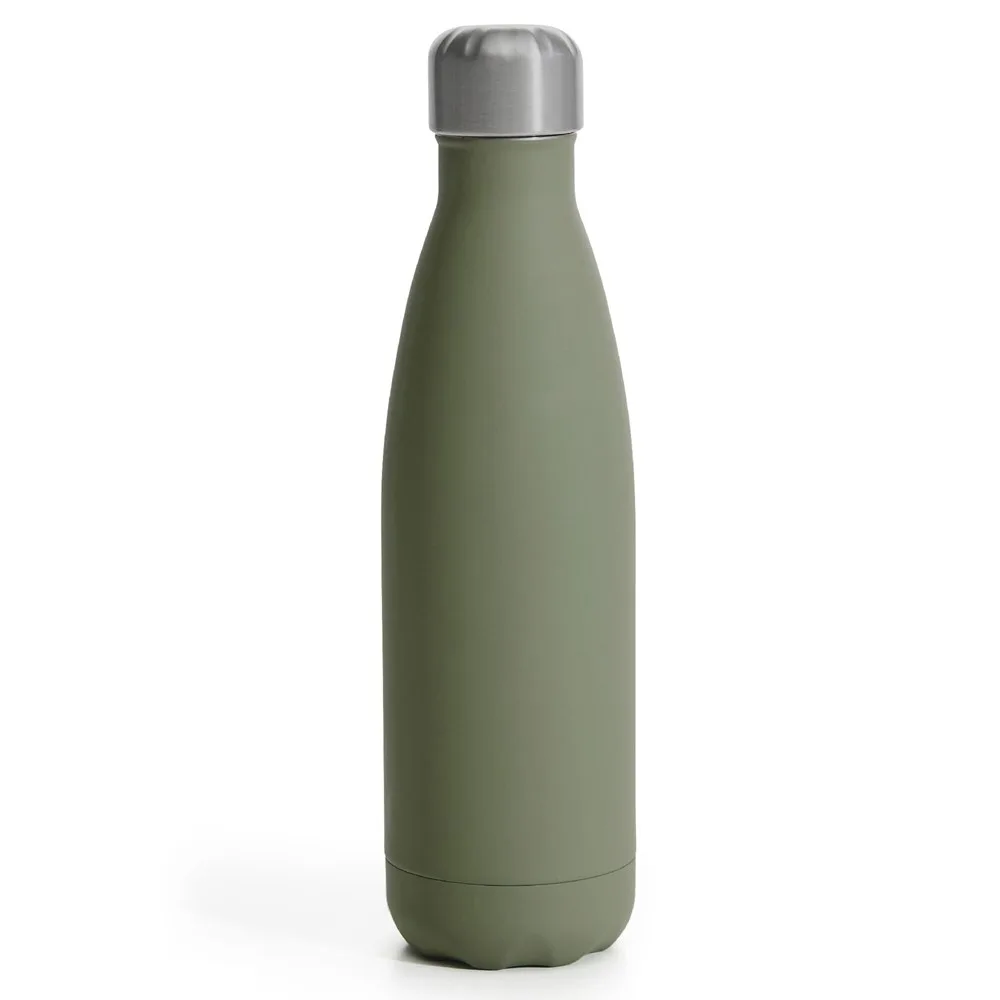 Sagaform Nils stalen fles Rubber 500ml groen - Hidalgo-werbeartikel Sagaform Nils stalen fles Rubber 500ml, groen