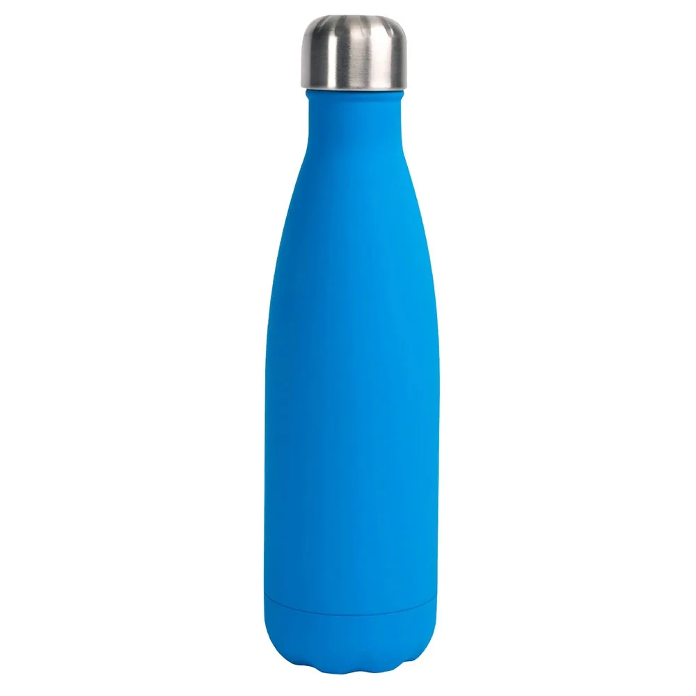 Sagaform Nils stalen fles Rubber 500ml lichtblauw - Hidalgo-werbeartikel Sagaform Nils stalen fles Rubber 500ml, lichtblauw