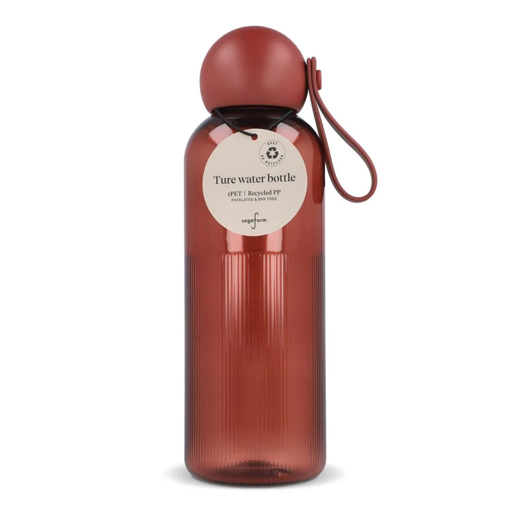 Sagaform Ture waterfles 600 ml transparant bordeaux - Hidalgo-werbeartikel Sagaform Ture waterfles 600 ml, transparant / bordeaux