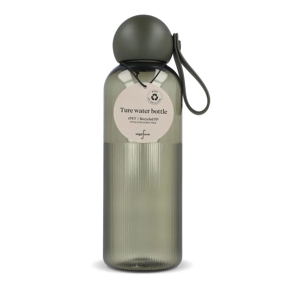 Sagaform Ture waterfles 600 ml transparant donker groen - Hidalgo-werbeartikel Sagaform Ture waterfles 600 ml, transparant donker groen