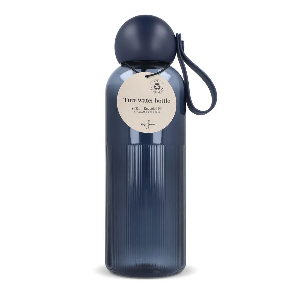 Sagaform Ture waterfles 600 ml transparant donkerblauw - Hidalgo-werbeartikel Sagaform Ture waterfles 600 ml, transparant donkerblauw