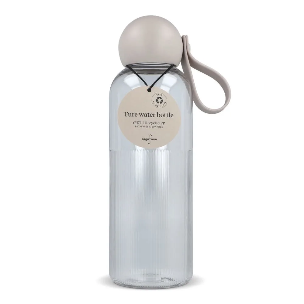 Sagaform Ture waterfles 600 ml transparant taupe - Hidalgo-werbeartikel Sagaform Ture waterfles 600 ml, transparant / taupe