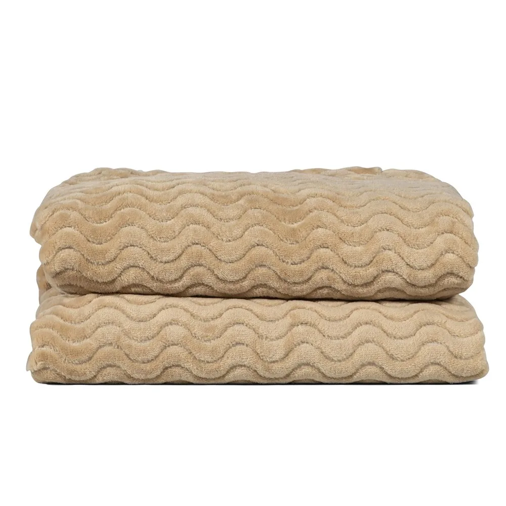 Sagaform Agnes fleece deken 130x170 cm beige - Hidalgo Sagaform Agnes fleece deken 130x170 cm, beige