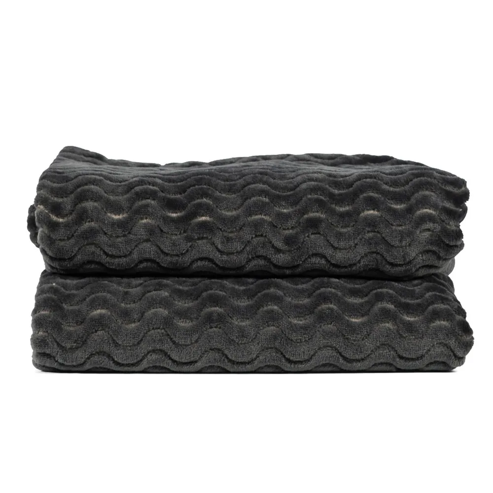 Sagaform Agnes fleece deken 130x170 cm donker grijs - Hidalgo Sagaform Agnes fleece deken 130x170 cm, donker grijs