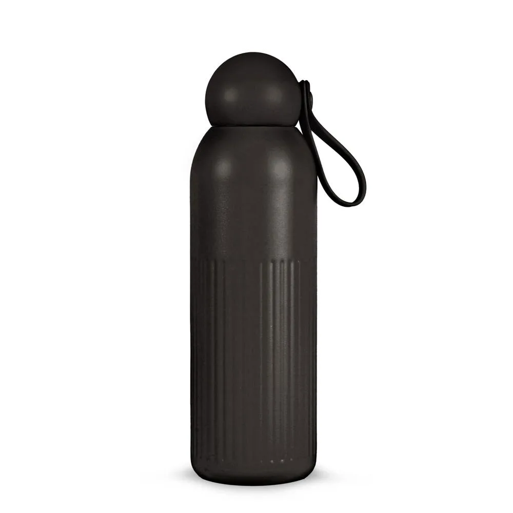 Sagaform Tekla stalen fles gerecycled 500 ml zwart - Hidalgo-werbeartikel Sagaform Tekla stalen fles (gerecycled) 500 ml, zwart
