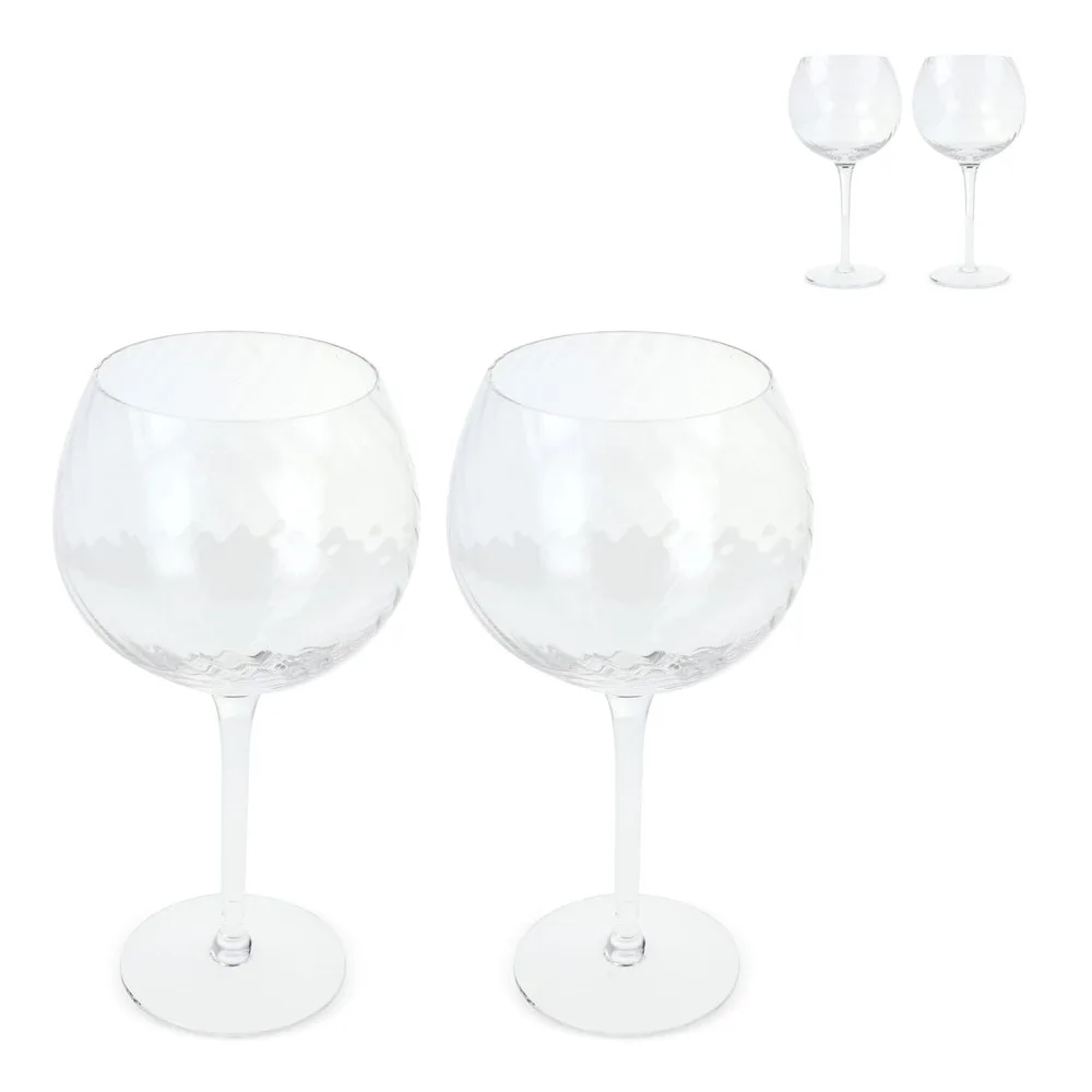 Byon Opacity set van 2 wijnglazen met stijlvol glaspatroon 470ml