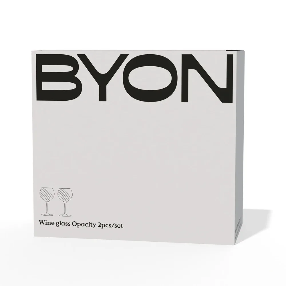 Byon Opacity set van 2 wijnglazen met stijlvol glaspatroon 470ml productfoto 2 - Hidalgo Byon Opacity set van 2 wijnglazen met stijlvol glaspatroon 470ml — productfoto 2