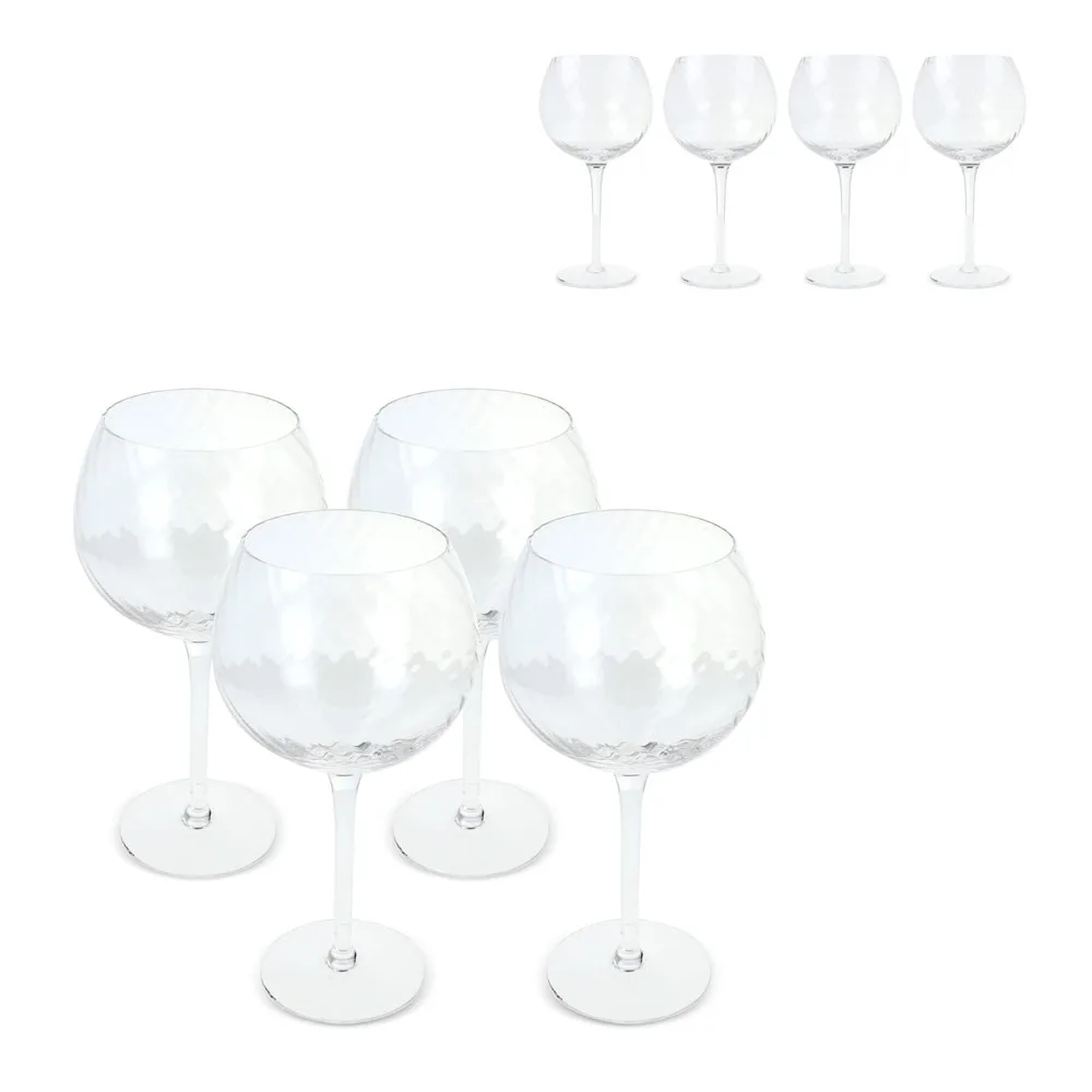 Byon Opacity set van 4 wijnglazen met stijlvol glaspatroon 470ml