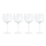 Byon Opacity set van 4 wijnglazen met stijlvol glaspatroon 470ml, transparant
