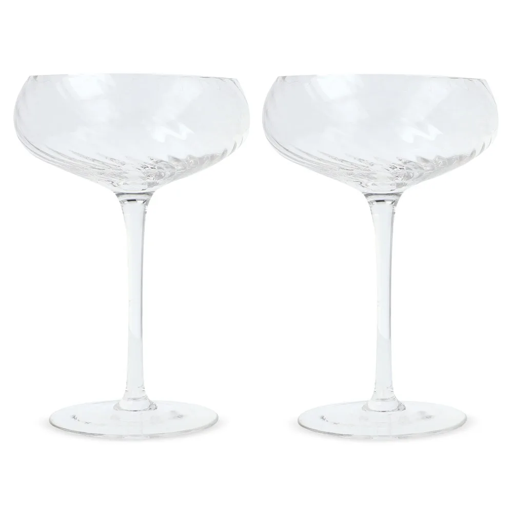 Byon Opacity set van 2 champagneglazen met stijlvol glas patroon 300ml transparant - Hidalgo Byon Opacity set van 2 champagneglazen met stijlvol glas patroon 300ml, transparant