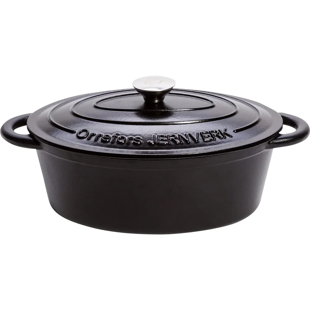 Orrefors Jernverk Ovale geëmailleerde braadpan 35L zwart - Hidalgo Orrefors Jernverk Ovale geëmailleerde braadpan 3.5L, zwart