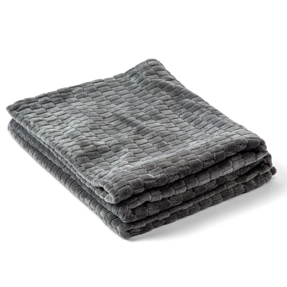 Kosta Linnewafveri Fleece deken Jaquard 130x170 cm donker grijs - Hidalgo Kosta Linnewafveri Fleece deken Jaquard 130x170 cm, donker grijs