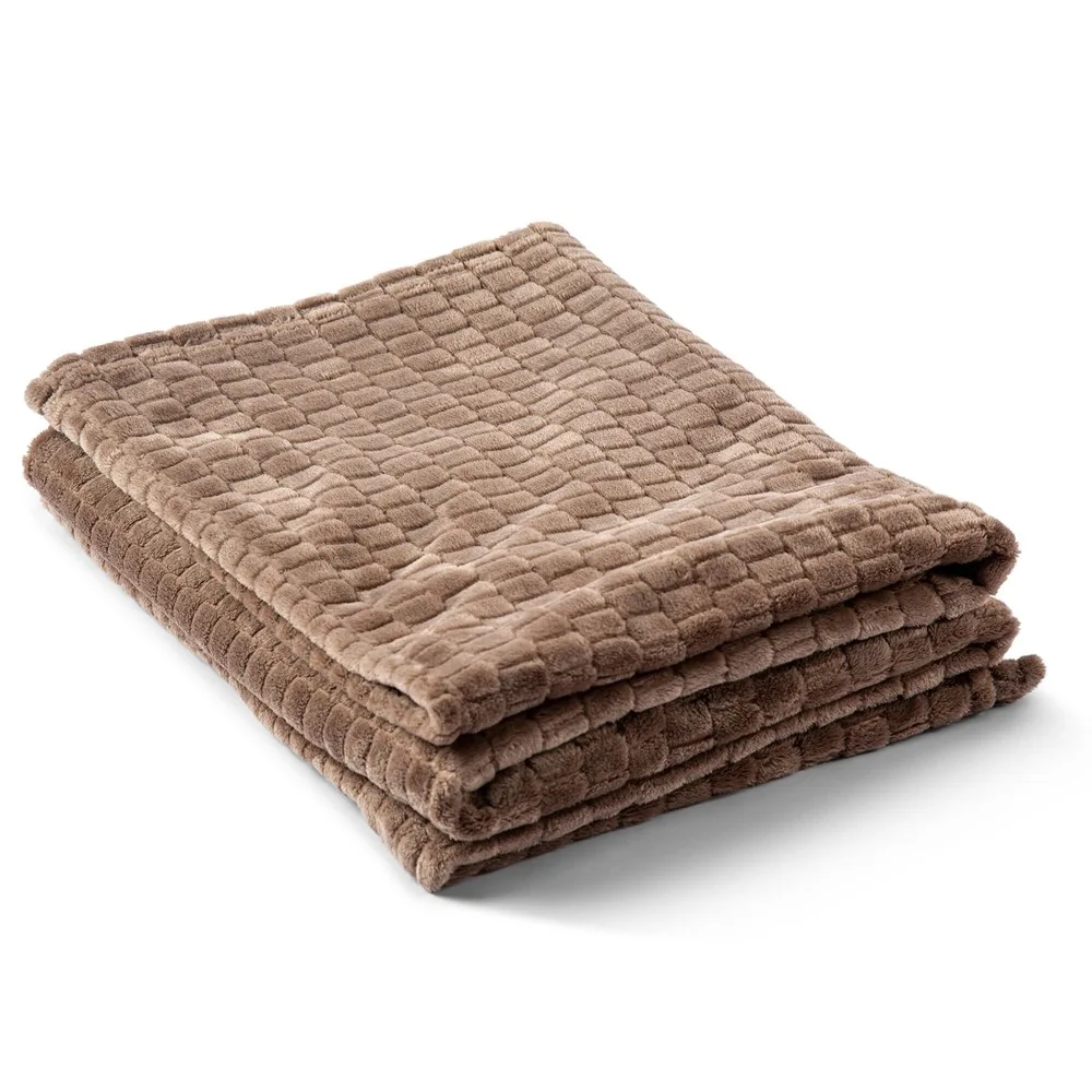 Kosta Linnewafveri Fleece deken Jaquard 130x170 cm licht bruin - Hidalgo Kosta Linnewafveri Fleece deken Jaquard 130x170 cm, licht bruin