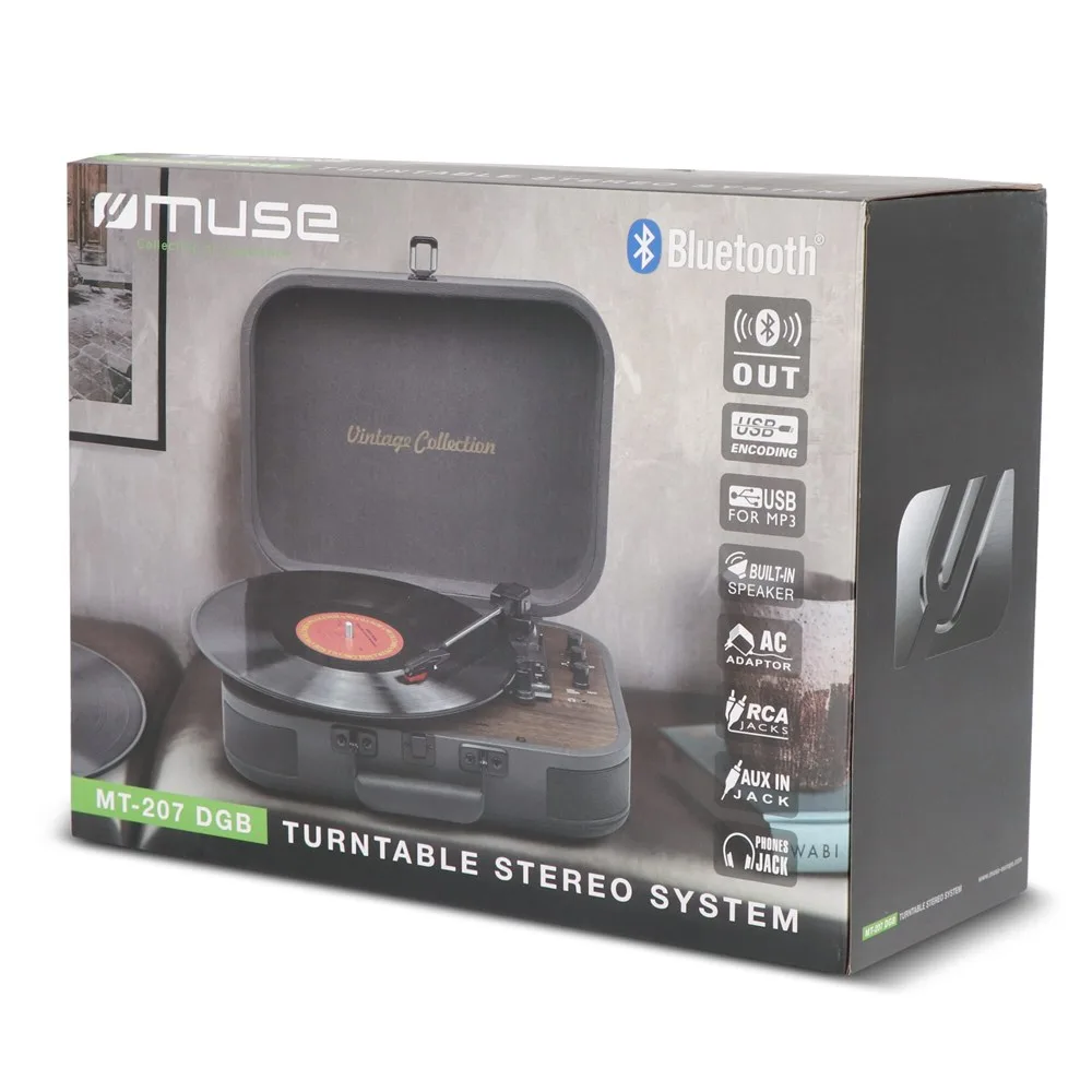 MT-207|Muse Vintage platenspeler met BT-out productfoto 5 - Hidalgo-werbeartikel MT-207|Muse Vintage platenspeler met BT-out — productfoto 5