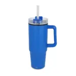 Miami beker met handvat en rietje 800ml, blauw