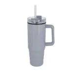 Miami beker met handvat en rietje 800ml, grijs