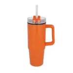 Miami beker met handvat en rietje 800ml, oranje