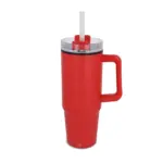 Miami beker met handvat en rietje 800ml, rood