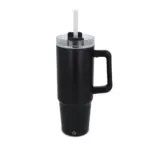 Miami beker met handvat en rietje 800ml, zwart