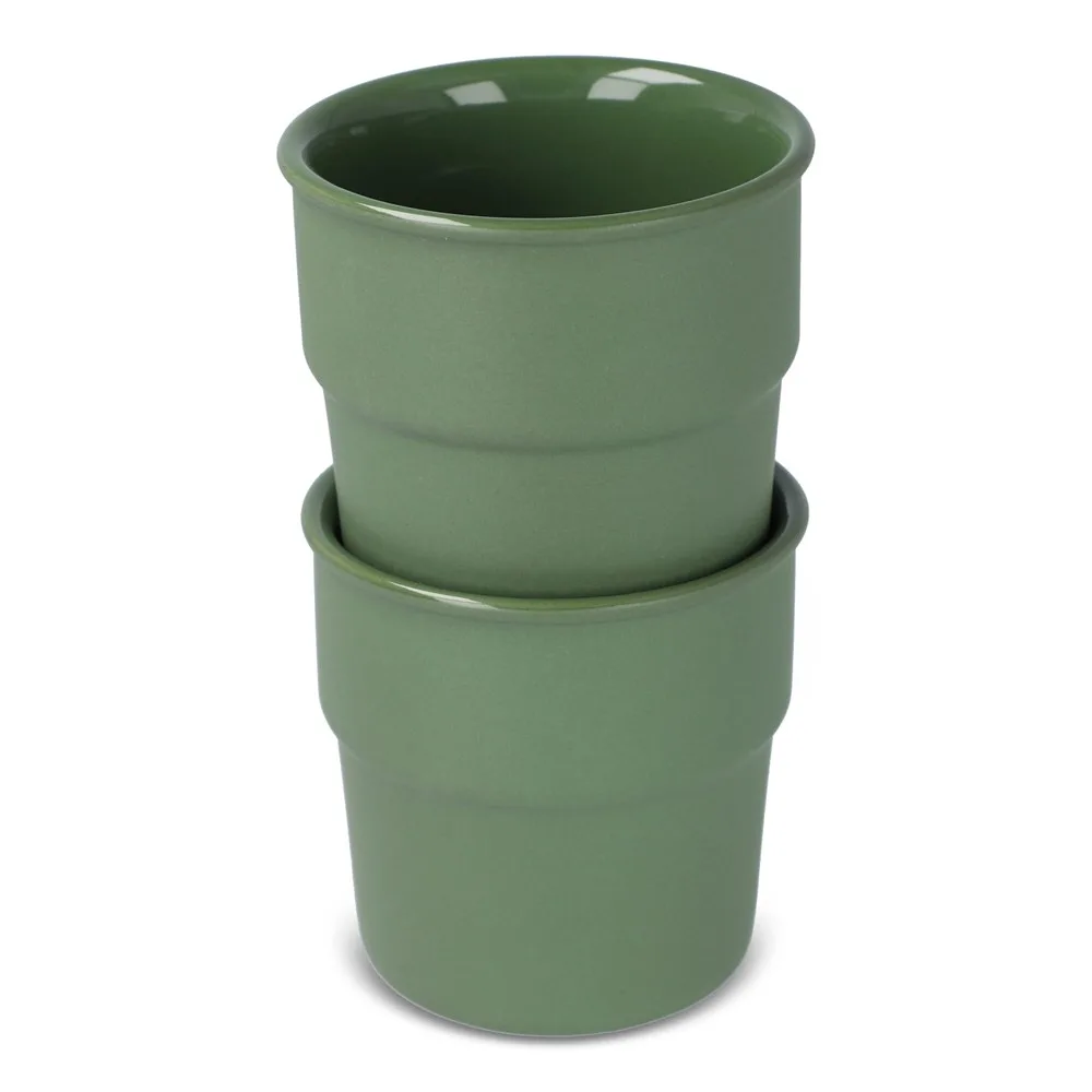InSideOut Mokken set Fika 280ml olijfgroen - Hidalgo-werbeartikel InSideOut Mokken set Fika 280ml, olijfgroen