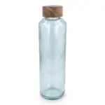InSideOut Gerecyclede glazen Waterfles ReuuZ met houten dop 650 ml, transparant
