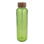InSideOut Gerecyclede glazen Waterfles ReuuZ met houten dop 650 ml, transparant / lichtgroen