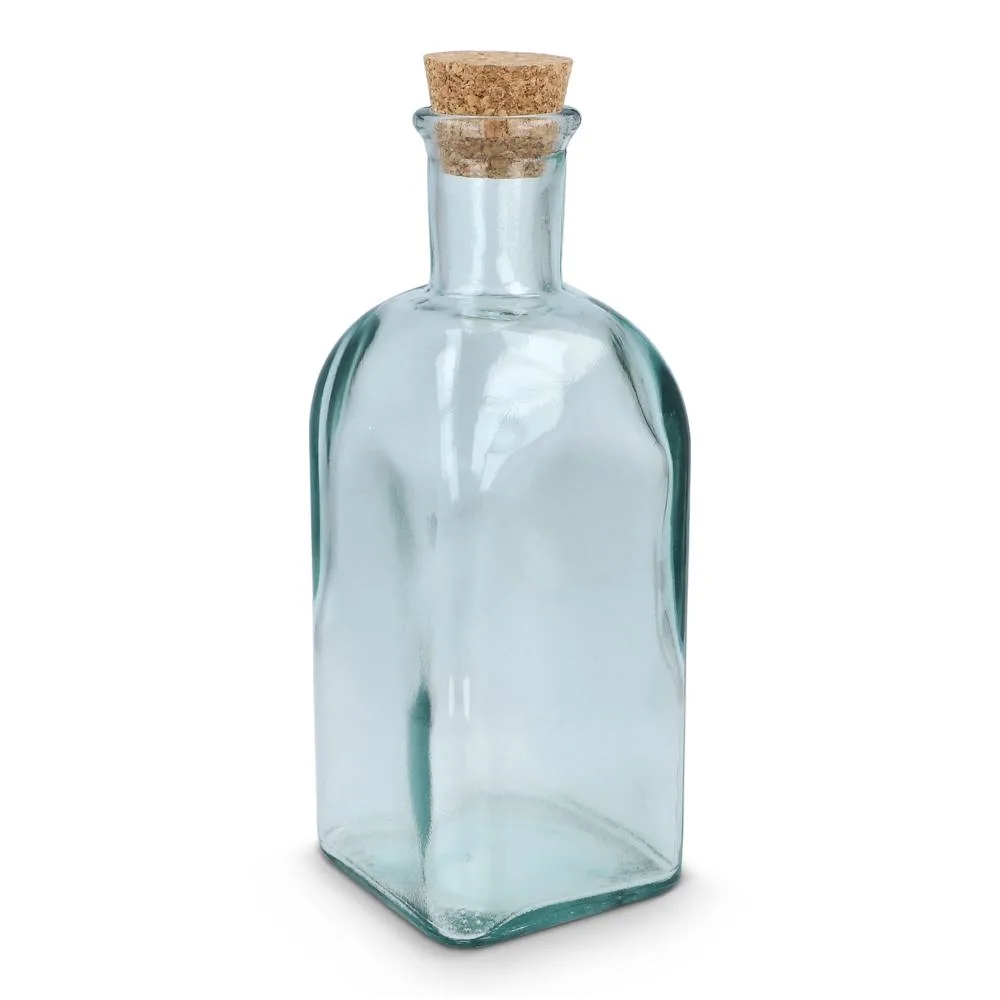InSideOut Vierkante Gerecycled glas Waterfles ReuuZ met kurkstop 500ml transparant - Hidalgo InSideOut Vierkante Gerecycled glas Waterfles ReuuZ met kurkstop 500ml, transparant