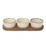 InSideOut Houten standaard met 3 keramische ronde kommen — productfoto 2