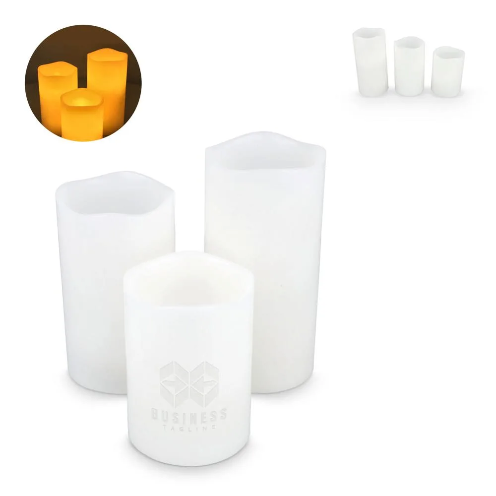 Koselys 3-delige set LED-waxkaarsen (op batterijen)