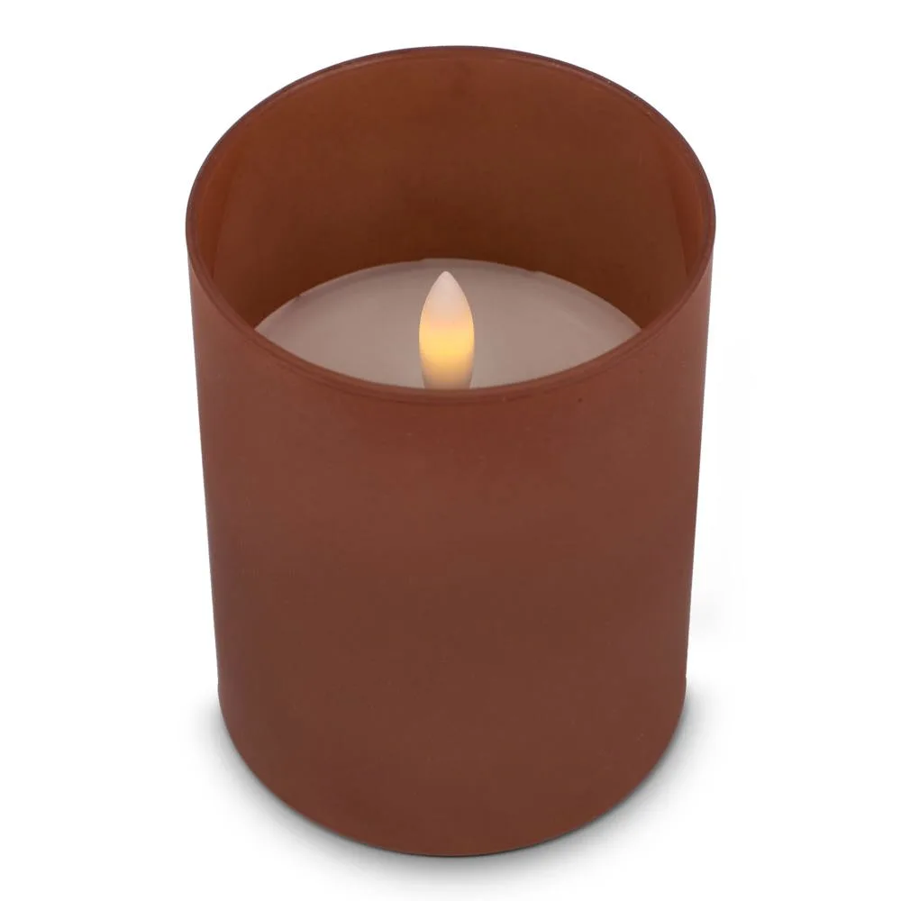 Nyelle oplaadbare LED Wax kaars in glas bruin - Hidalgo Nyelle oplaadbare LED Wax kaars in glas, bruin