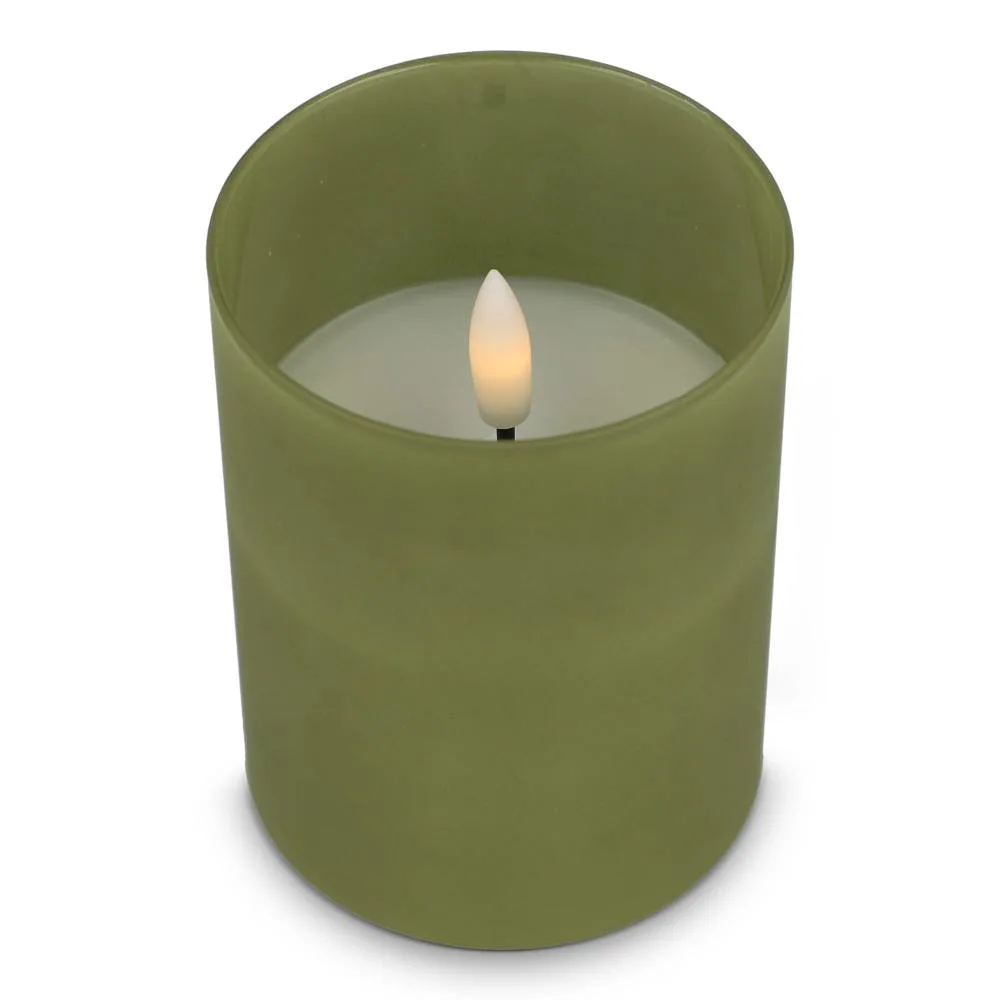 Nyelle oplaadbare LED Wax kaars in glas olijfgroen - Hidalgo Nyelle oplaadbare LED Wax kaars in glas, olijfgroen