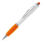 Balpen Hawaï stylus hardcolour wit oranje - Hidalgo-werbeartikel Balpen Hawaï stylus hardcolour, wit / oranje
