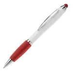 Balpen Hawaï stylus hardcolour wit rood - Hidalgo-werbeartikel Balpen Hawaï stylus hardcolour, wit / rood