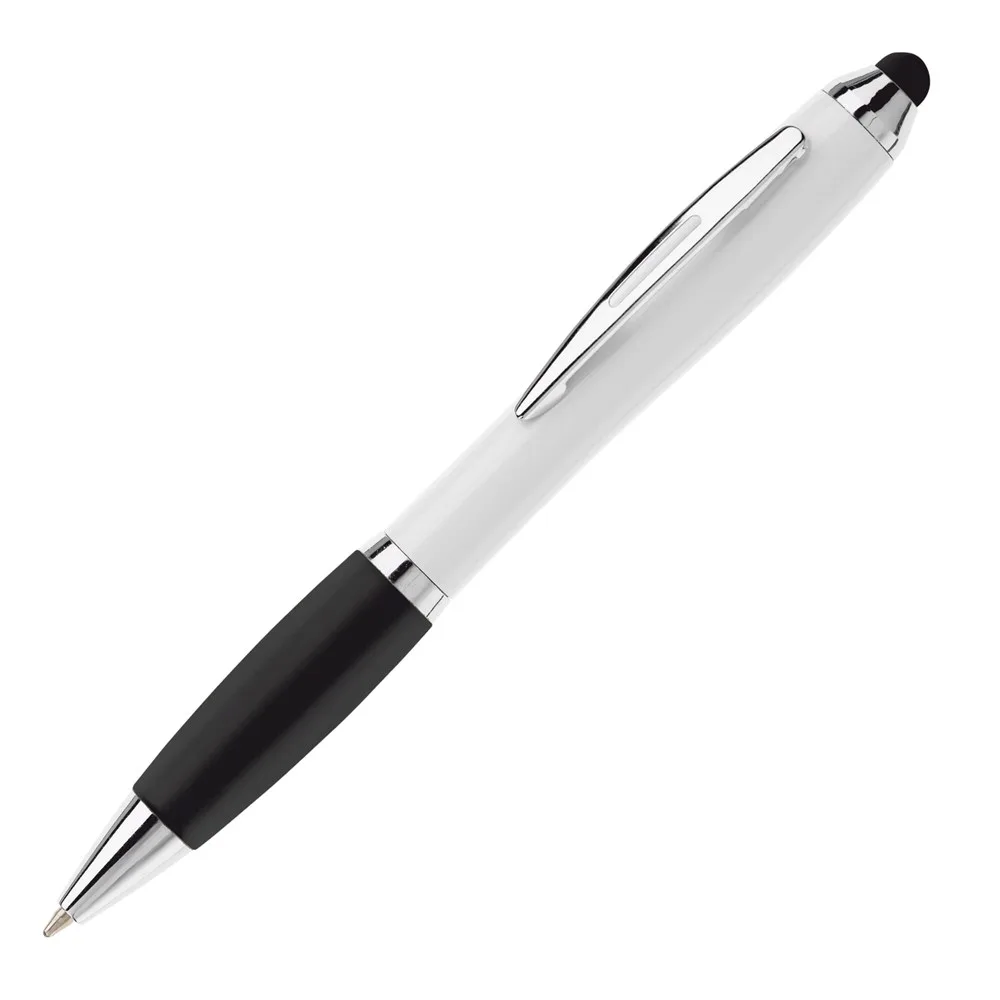 Balpen Hawaï stylus hardcolour witzwart - Hidalgo-werbeartikel Balpen Hawaï stylus hardcolour, wit/zwart