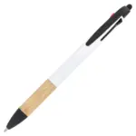 3-kleuren pen met bamboe grip, wit