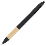 3-kleuren pen met bamboe grip, zwart