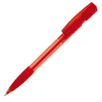 Balpen Nash grip transparant, transparant rood