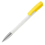 Balpen Nash metalen tip hardcolour, wit / geel